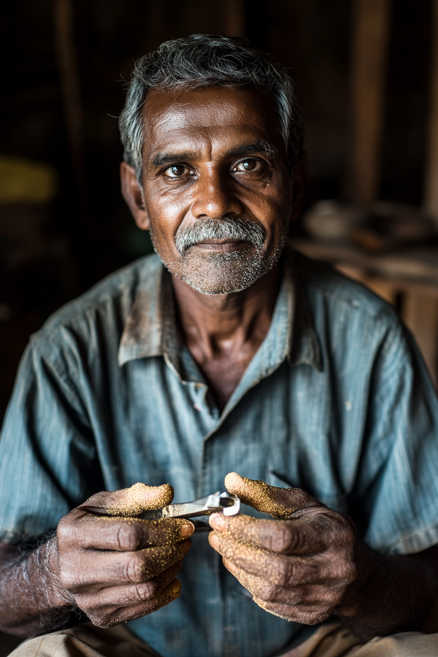 Nimal Perera, Master Gem Cutter, Ratnapura Sri Lanka